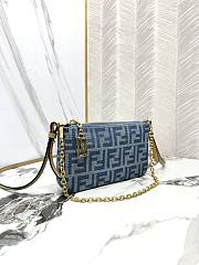 FENDI | Baguette FF Jacquard Chained Denim Pouch - 2