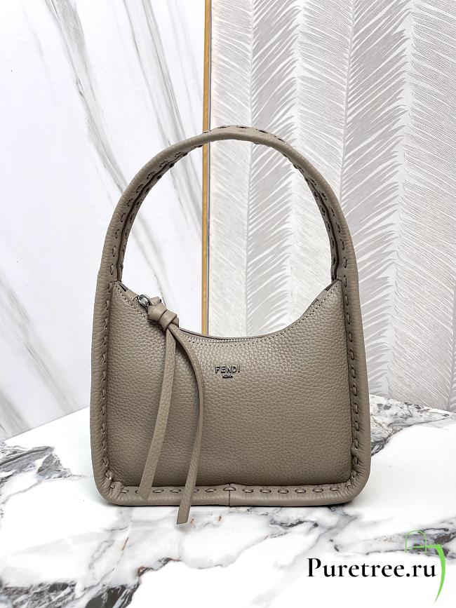 FENDI | Mini Fendessence Small dove grey Selleria bag with 264 hand-sewn topstitches - 1