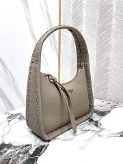 FENDI | Mini Fendessence Small dove grey Selleria bag with 264 hand-sewn topstitches - 6