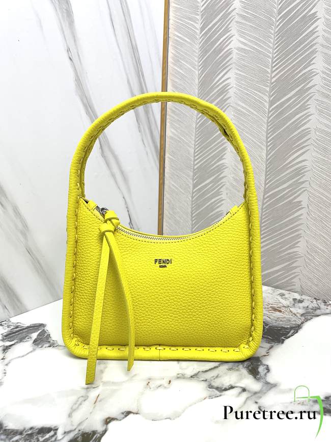 FENDI | Mini Fendessence Small acid yellow Selleria bag with 264 hand-sewn topstitches - 1