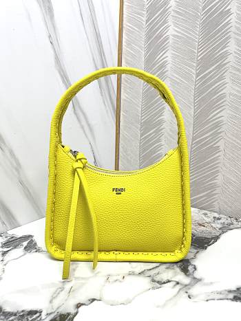 FENDI | Mini Fendessence Small acid yellow Selleria bag with 264 hand-sewn topstitches