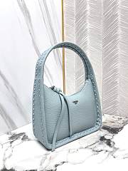 FENDI | Mini Fendessence Small light blue Selleria bag with 264 hand-sewn topstitches - 3