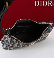 DIOR | 30 Montaigne Mini Hobo Shoulder Bag Blue Oblique Jacquard - 6