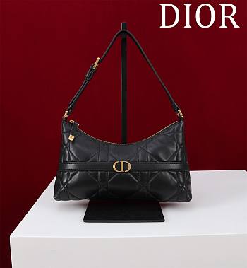 DIOR | 30 Montaigne Mini Hobo Shoulder Bag Black Oblique Jacquard