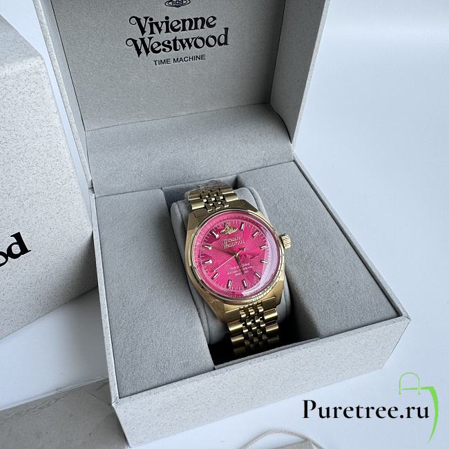 Vivienne Westwood | Lady Sydenham Gold Tone Pink Quartz Ladies Watch - 1