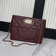 CHANEL | Clutch Lambskin & Gold Plated Metal Burgundy - 4