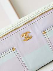 CHANEL | Large Waist Bag Printed Denim & Gold-Tone Metal Light Pink, Light Yellow & Light Blue - 3