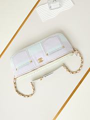 CHANEL | Large Waist Bag Printed Denim & Gold-Tone Metal Light Pink, Light Yellow & Light Blue - 2