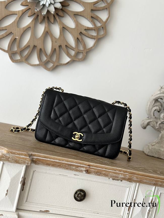 CHANEL | Diana quilted shoulder bag in black - 1