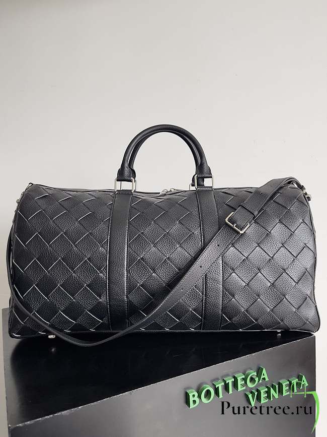 BOTTEGA VENETA | Intrecciato Cabin Duffle in Black - 1