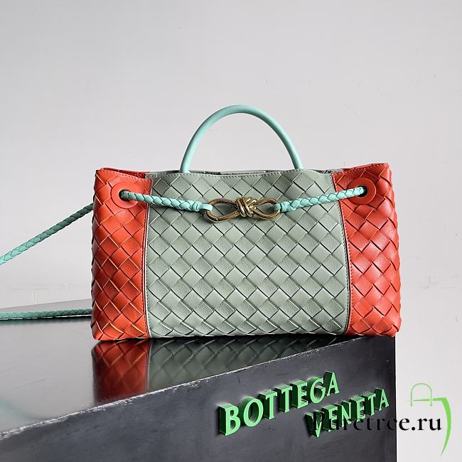 BOTTEGA VENETA | Small Andiamo E/W Intrecciato Leather Tote Bag  - 1