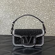 VALENTINO | VLogo Signature small Locò crystal-embellished shoulder bag black - 1