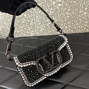 VALENTINO | VLogo Signature small Locò crystal-embellished shoulder bag black - 5