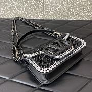 VALENTINO | VLogo Signature small Locò crystal-embellished shoulder bag black - 3