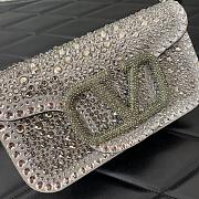 VALENTINO | VLogo Signature small Locò crystal-embellished shoulder bag silver - 5