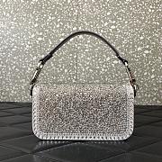 VALENTINO | VLogo Signature small Locò crystal-embellished shoulder bag silver - 2