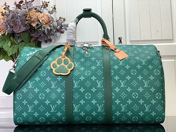 LOUIS VUITTON | Keepall Bandoulière 50 Material Monogram Heritage Canvas Green