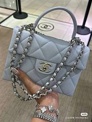 CHANEL | Mini Flap Bag With Top handle In Blue - 6