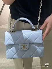 CHANEL | Mini Flap Bag With Top handle In Blue - 5