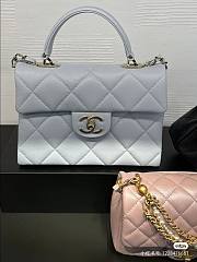 CHANEL | Mini Flap Bag With Top handle In Blue - 3