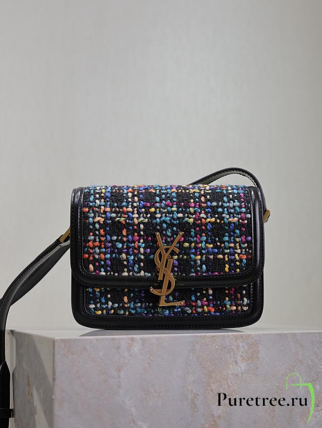 YSL | Solferino Small Satchel In Box Woven Wool  - 1