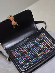 YSL | Solferino Small Satchel In Box Woven Wool  - 6