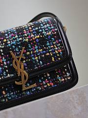 YSL | Solferino Small Satchel In Box Woven Wool  - 2