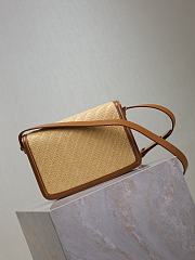 YSL | Solferino Medium Satchel in Raffia and Vegetable-tanned Leather - 5