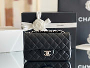 CHANEL | Classic Mini Flap Bag Lambskin Silver Hardware In Black - 1