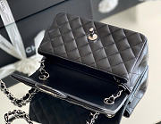 CHANEL | Classic Mini Flap Bag Lambskin Silver Hardware In Black - 6