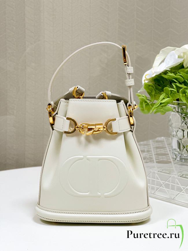 DIOR | Small C'est Dior Bag CD-Embossed Calfskin White - 1