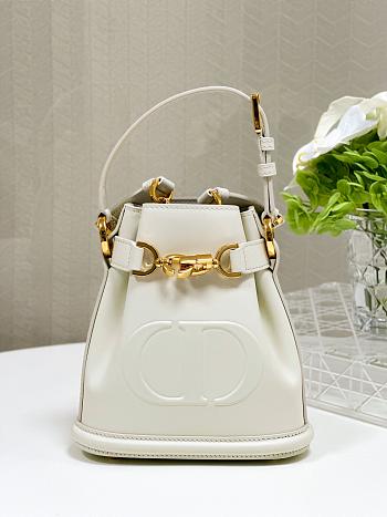 DIOR | Small C'est Dior Bag CD-Embossed Calfskin White