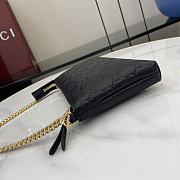 GUCCI | GG Signature Chain Wallet In Black  - 5