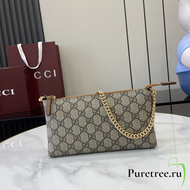 GUCCI | GG Signature Chain Wallet In Brown - 1