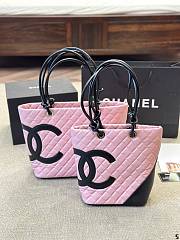 CHANEL | Cambon Line Shoulder Bag Caviar Skin Pink 20 cm - 6