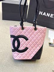 CHANEL | Cambon Line Shoulder Bag Caviar Skin Pink 20 cm - 3