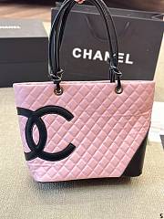 CHANEL | Cambon Line Shoulder Bag Caviar Skin Pink 30 cm - 2