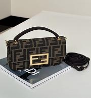 FENDI | Baguette Mini Brown FF jacquard fabric bag - 1