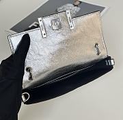 FENDI | Baguette Mini Brown FF jacquard silver bag - 4