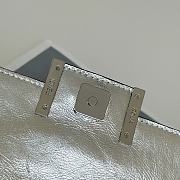 FENDI | Baguette Mini Brown FF jacquard silver bag - 3