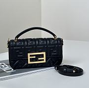 FENDI | Baguette Mini Brown FF jacquard black bag - 1