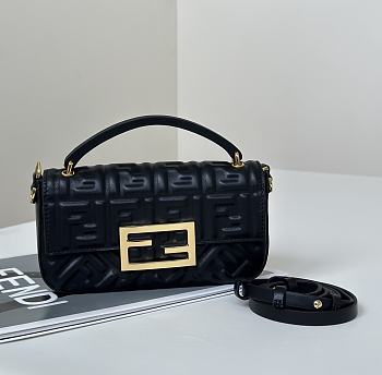 FENDI | Baguette Mini Brown FF jacquard black bag