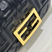 FENDI | Baguette Mini Brown FF jacquard black bag - 3