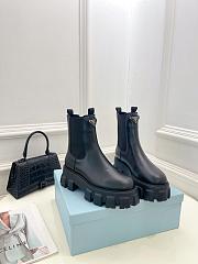 PRADA | Women Monolith Brushed Leather Boots In Black - 1