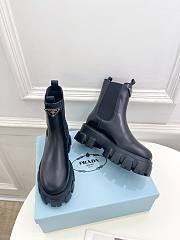 PRADA | Women Monolith Brushed Leather Boots In Black - 4