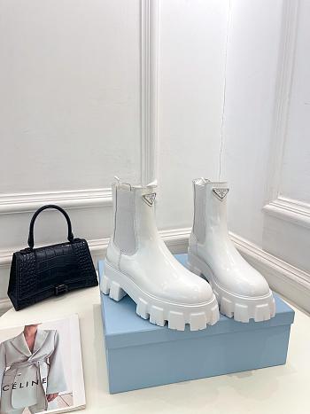 PRADA | Women Monolith Brushed Leather Boots In White