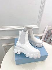 PRADA | Women Monolith Brushed Leather Boots In White - 6