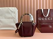 GUCCI | Mini bamboo top handle tote bag rosso Ancora red shiny leather - 1