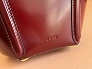 GUCCI | Mini bamboo top handle tote bag rosso Ancora red shiny leather - 5