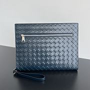 BOTTEGE VENETA | Intrecciato Document Case With Wristlet Blue - 1